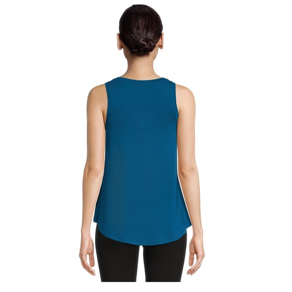 Time and Tru Baby Turq Women's High Low V-Neck Tank Top - Picture 3 of 5